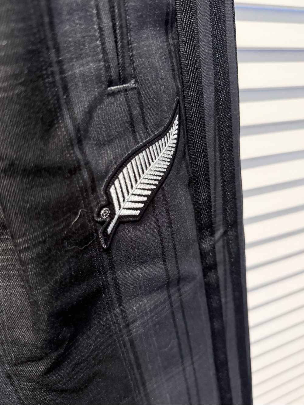 🖤 Adidas All Blacks Firebird Plaid Wide Leg Track Pants [NWT] 🇳🇿 🏉 - Picture 3 of 7